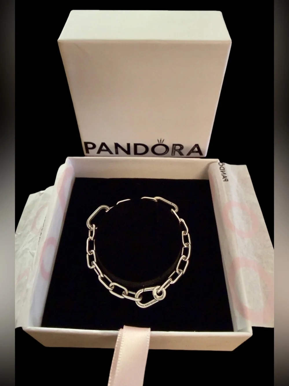 Pandora Silver Chain Link Bracelet 6.3 inches - Picture 1 of 4